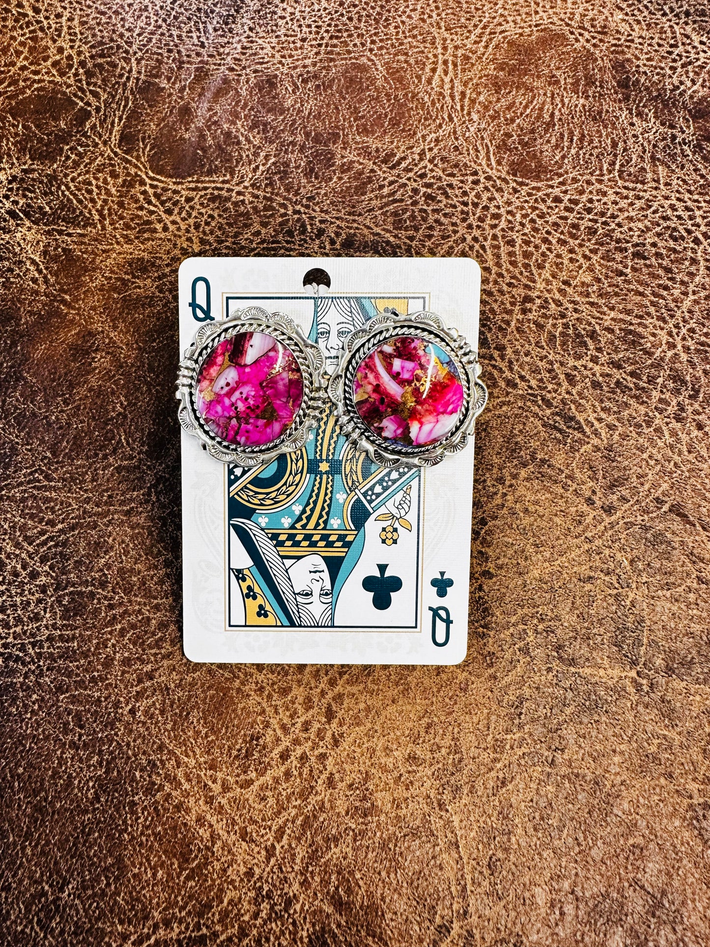 Pink Dahlia Earings