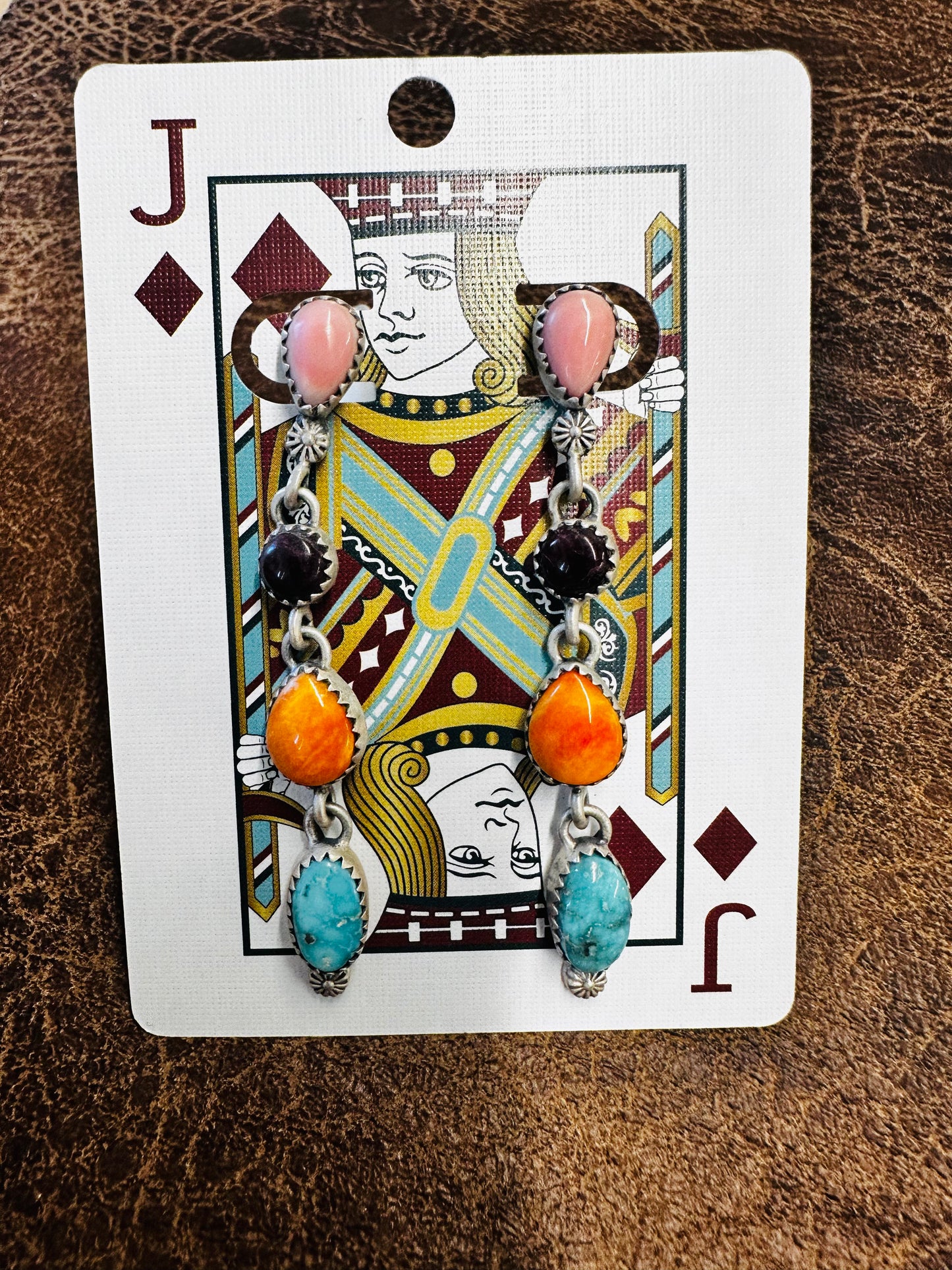 Multi Stone and Sterling Earrings