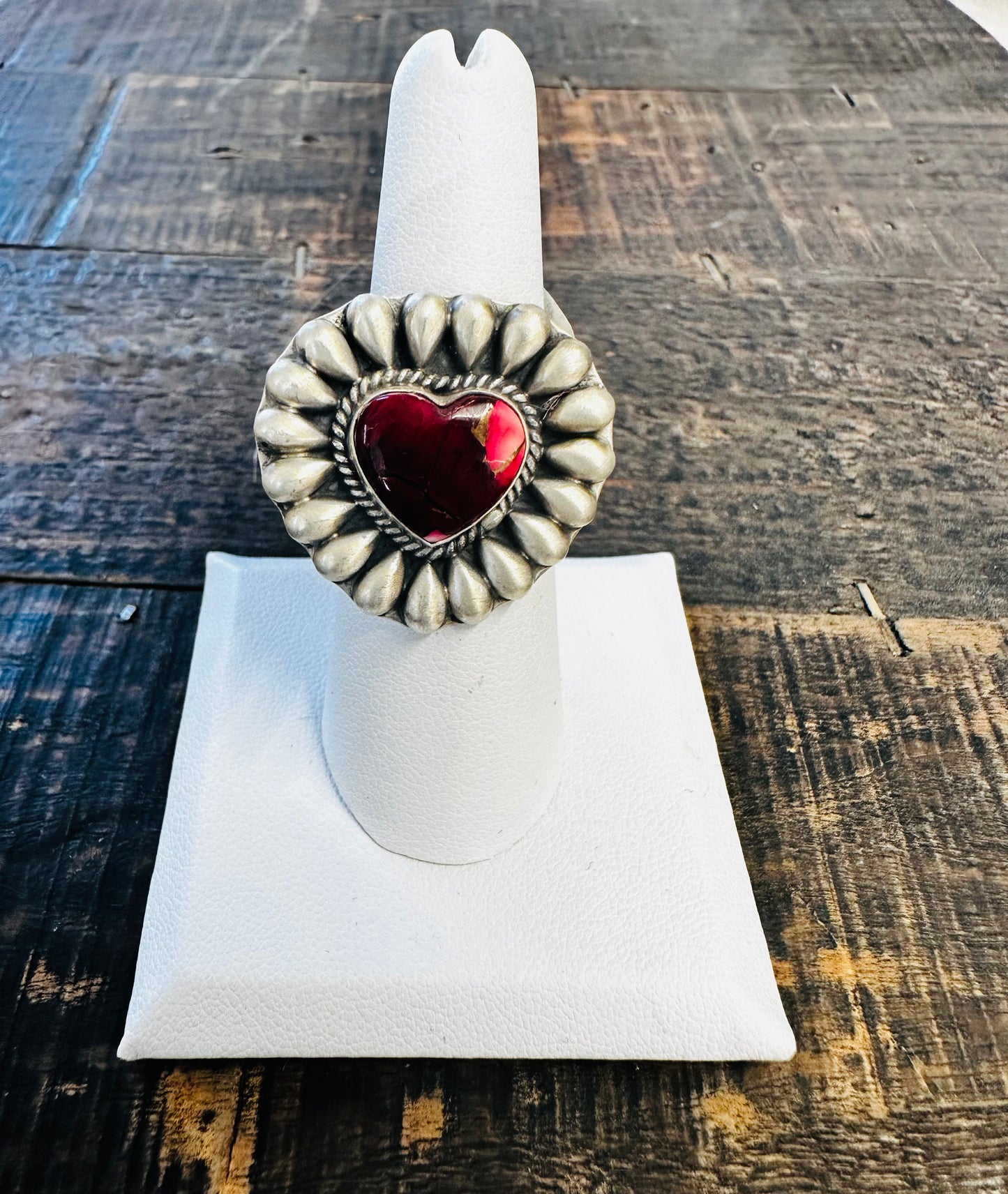 Rose Dahlia heart ring