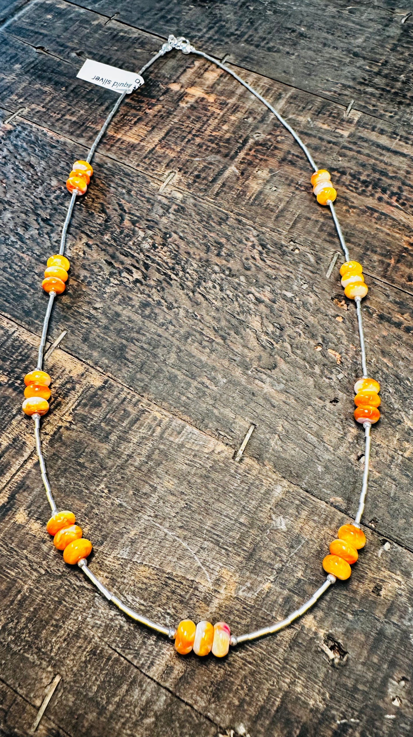 Orange Spiny & Liquid Silver