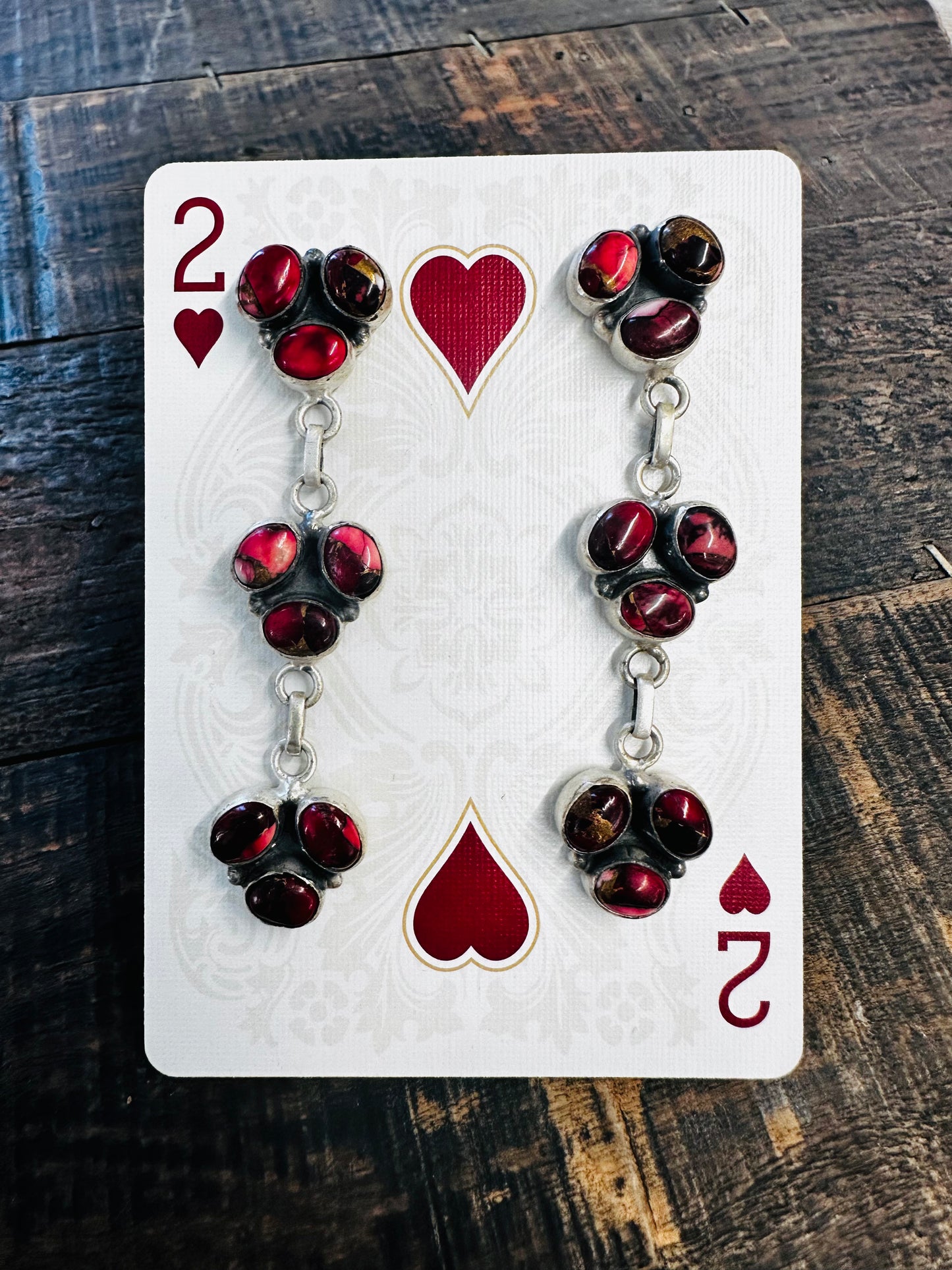 Rose Dahlia dangle earrings