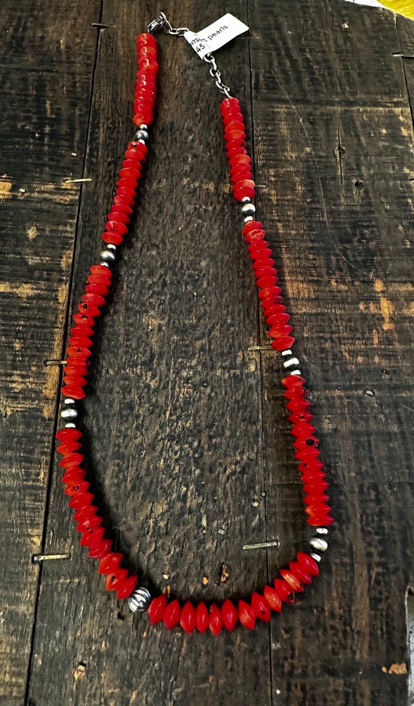 Red Coral & Desert pearls necklace