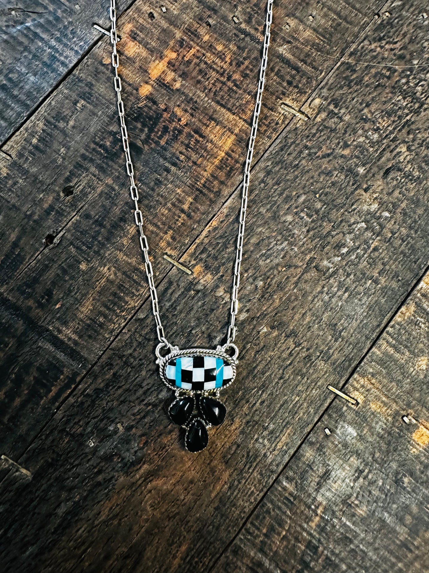 Checked board Necklace
