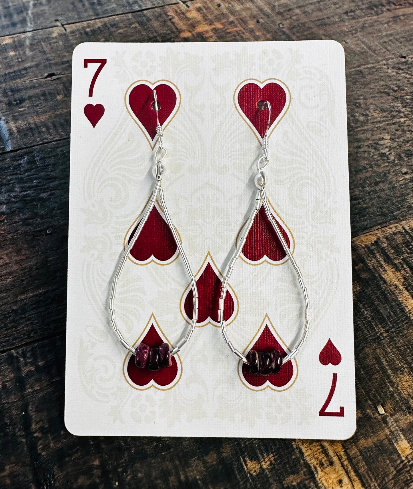 Spiny Purple & Liquid Silver Earrings