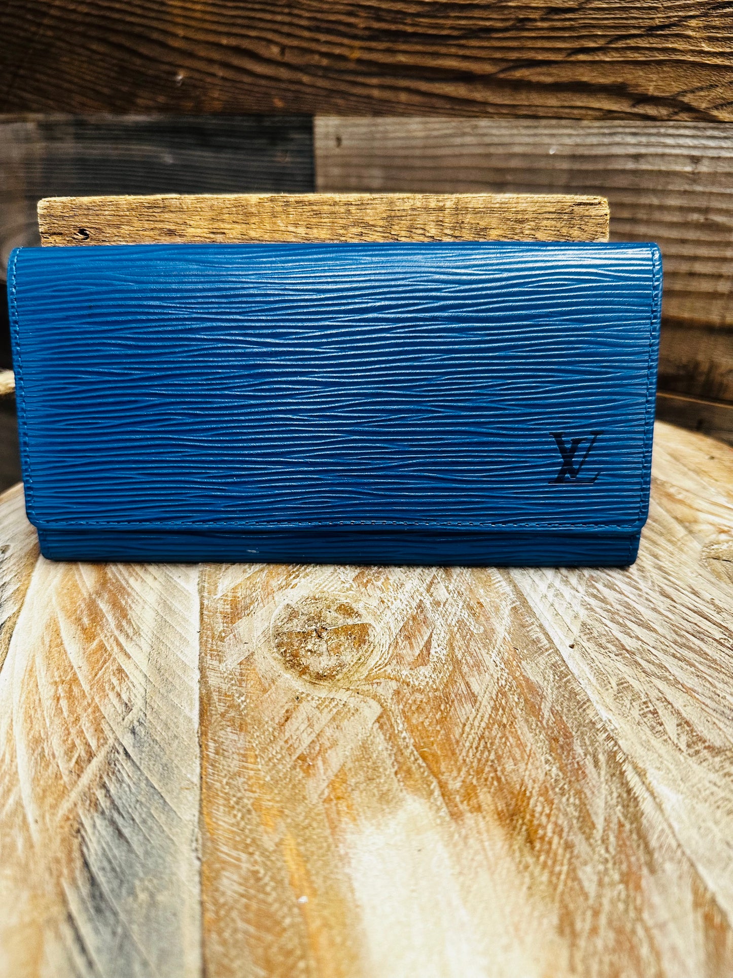 LV Blue Epi wallet