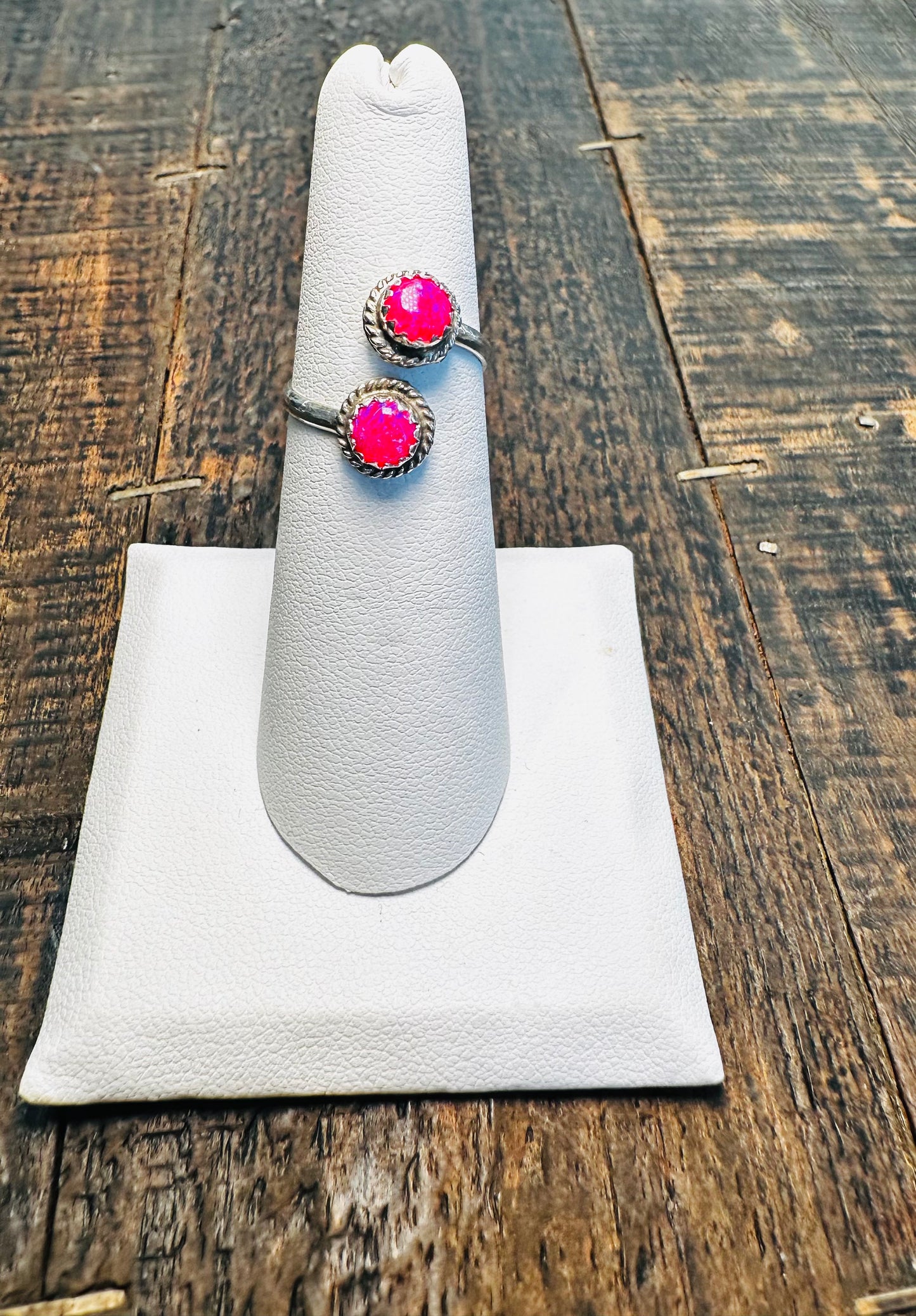 Pink Opal bypass ring