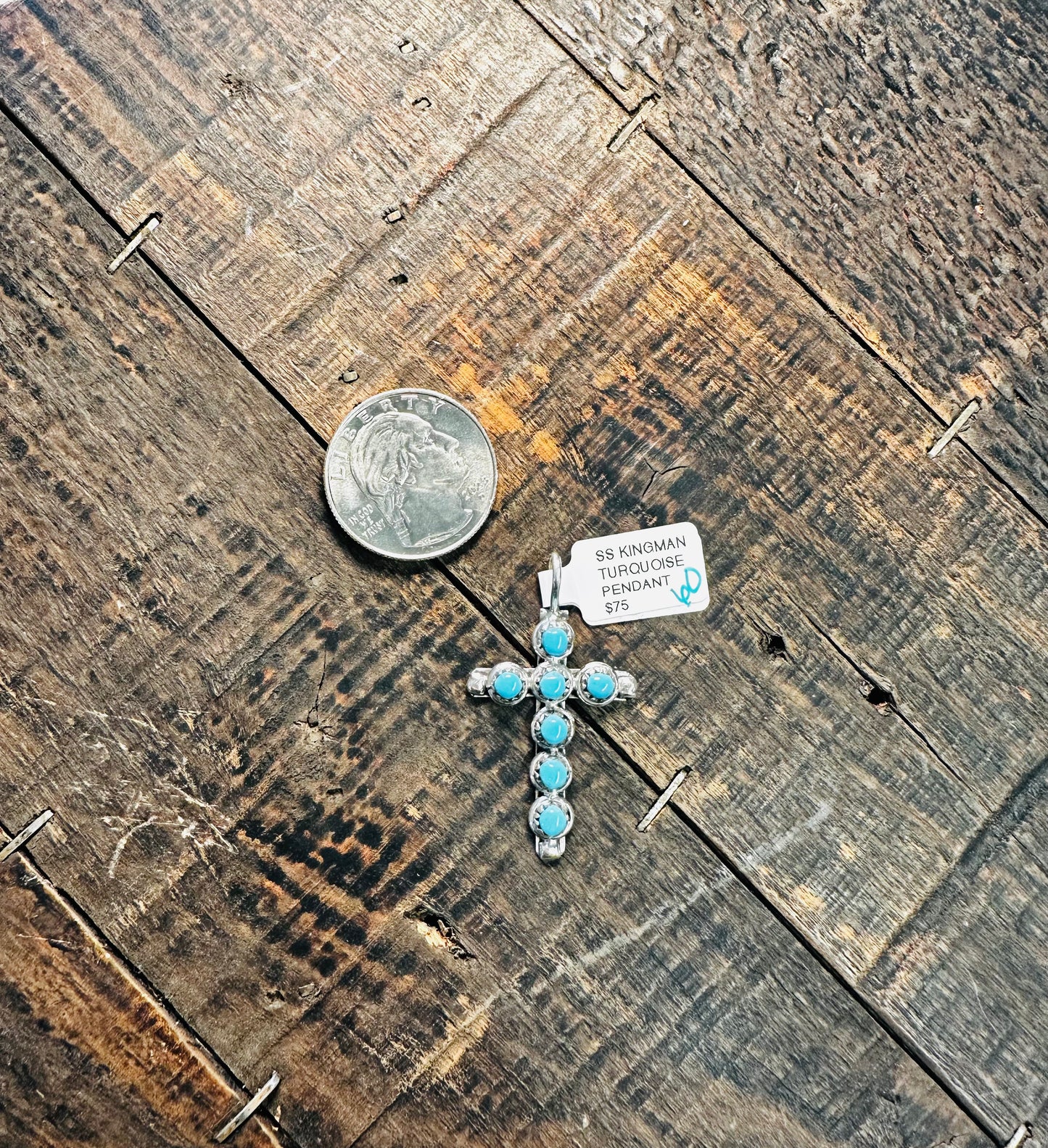 Native Made Turquoise Cross Pendent