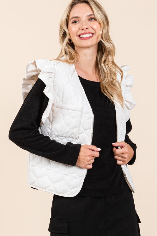 Plus Lightweight Heart Quilted Puffer Vest