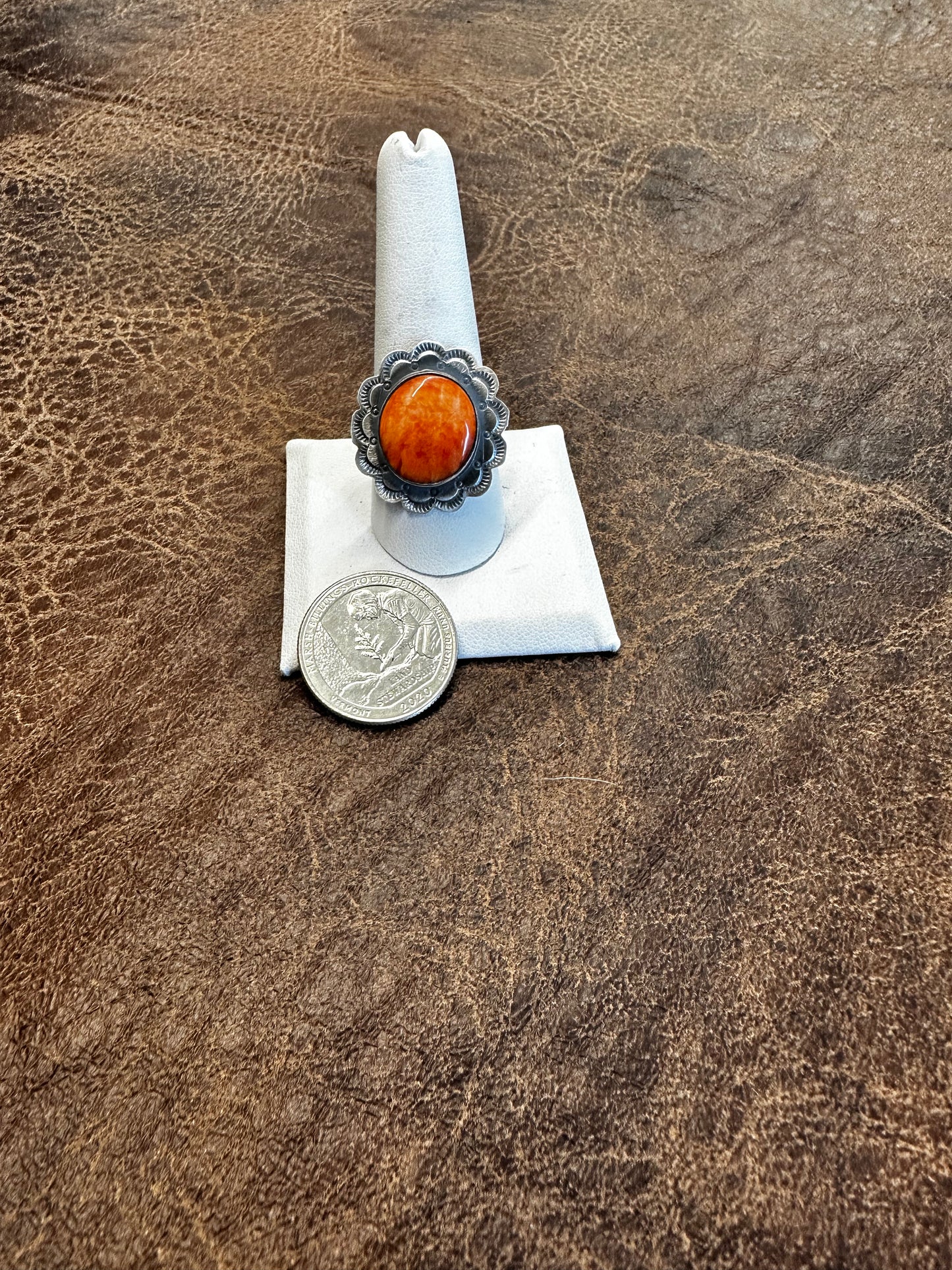 Orange Spiny Native Made Ring