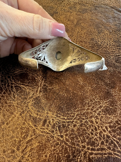 Vintage Lapis and Sterling Cuff
