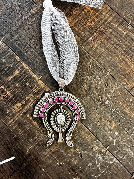 Pink Opal and wild horse Naja pendent