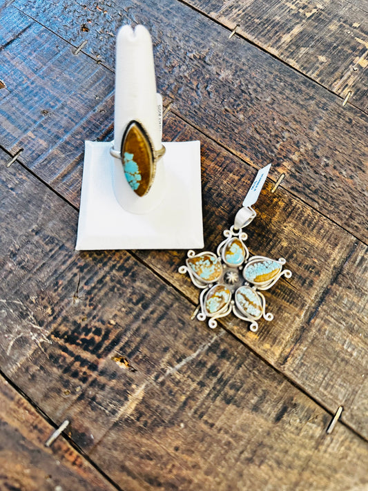 Number 8 Turquoise Pendent (only)