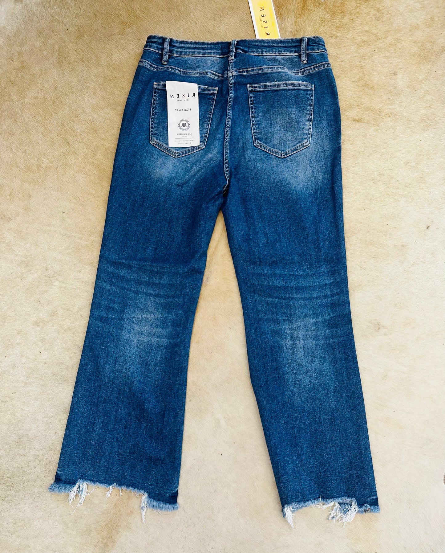 Risen Crop flare-fray hem