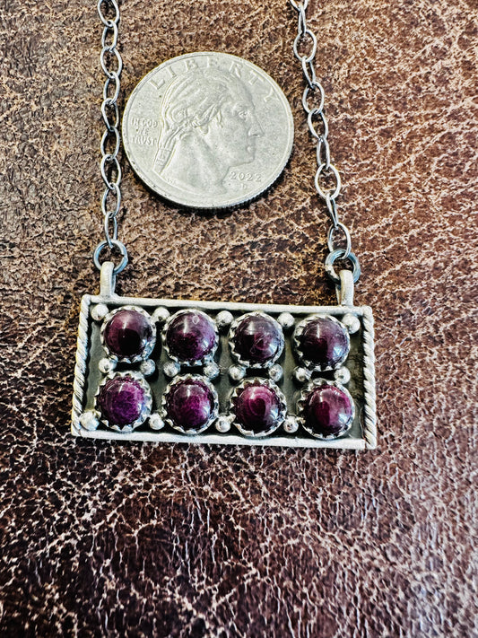 Purple Spiny Bar Necklace