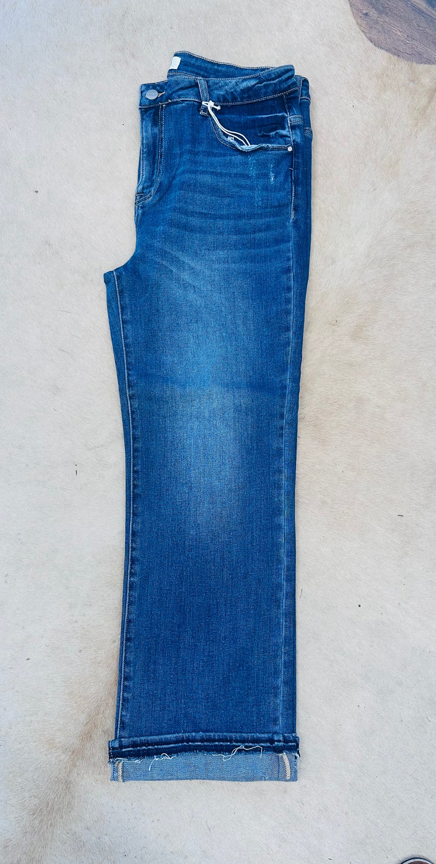 Mid Rise ankle slim straight jeans