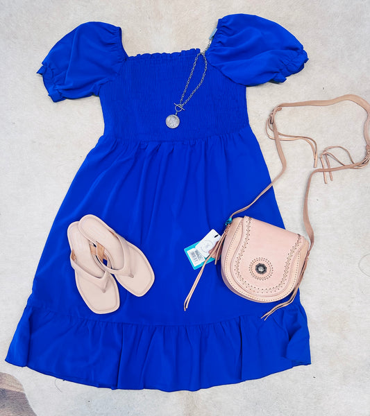 Blue smock dress