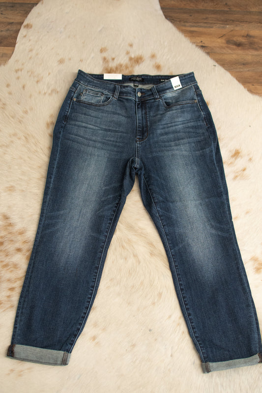 Judy Blue Mid-Rise Slim Fit Cuffed Jeans